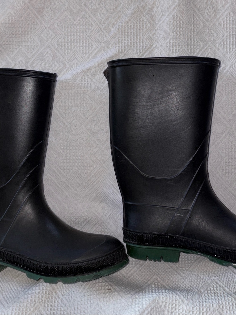Othr Women's Black Waterproof Rain Boots with Green Outsole